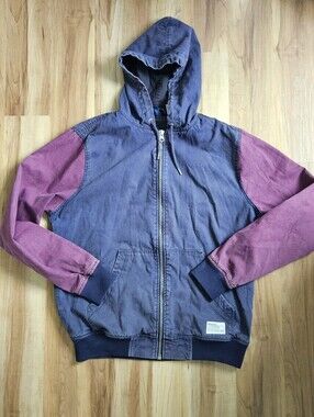 Vintage Divided Retro Hooded Colorblock Cotton Jacket
